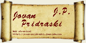 Jovan Pridraški vizit kartica